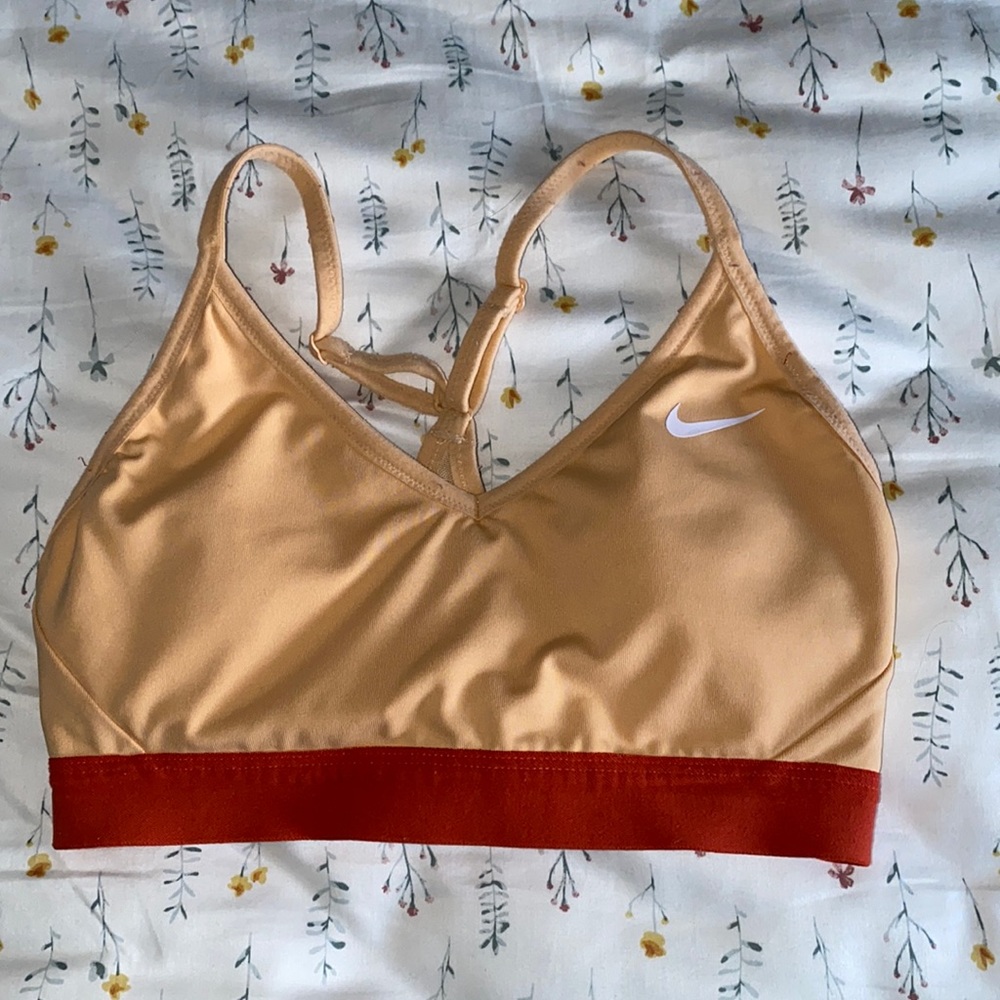 Nike Orange and Red Sports Bra